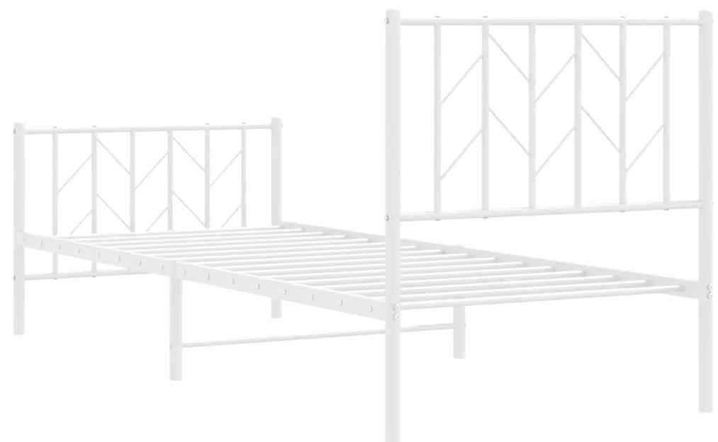 Estrutura de cama com cabeceira e pés 80x200 cm metal branco