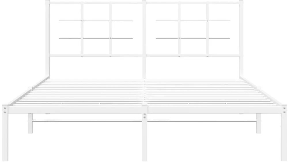 Estrutura de cama com cabeceira 160x200 cm metal branco