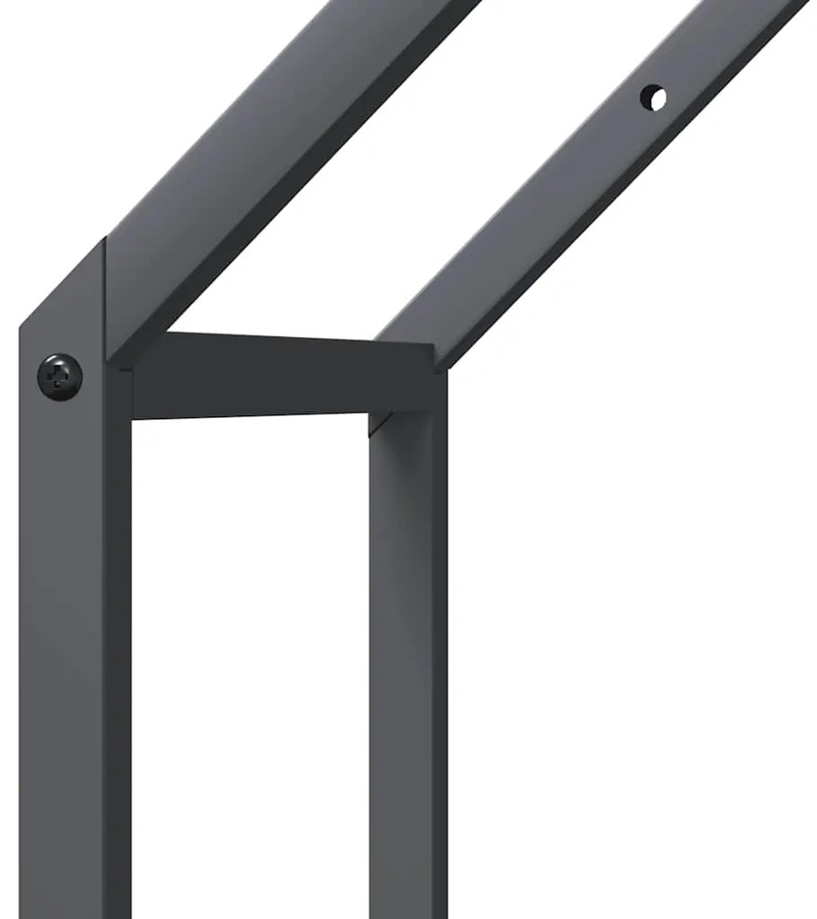 Suporte para lenha 40x25x60 cm aço laminado a frio antracite
