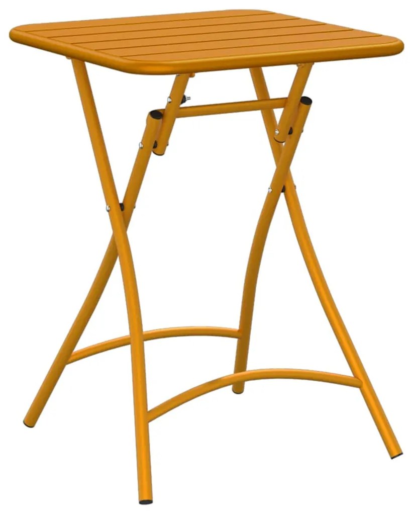 Mesa de Jardim Dobrável - Amarelo Mostarda - 55x55x73 cm - Aço