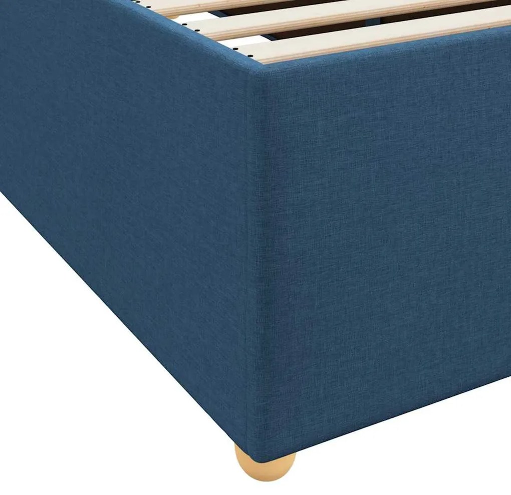 Estrutura de cama com colchão Outros Azul 160 x 200 cm tecido