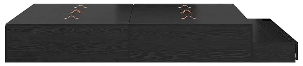 Cama de Armazenamento Preto Carvalho 135x190 cm