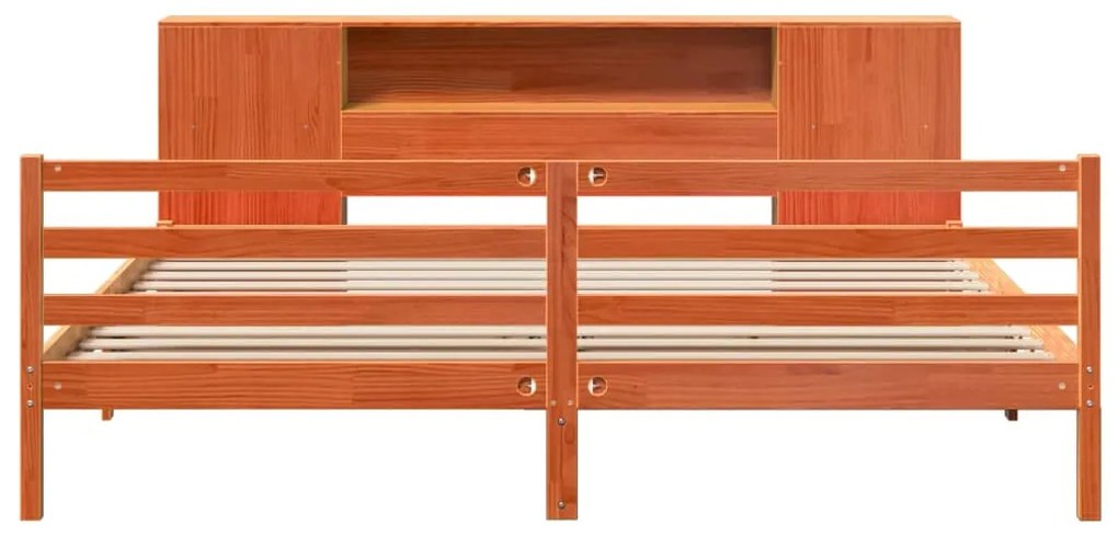 Cama com estante sem colchão 200x200 cm pinho maciço