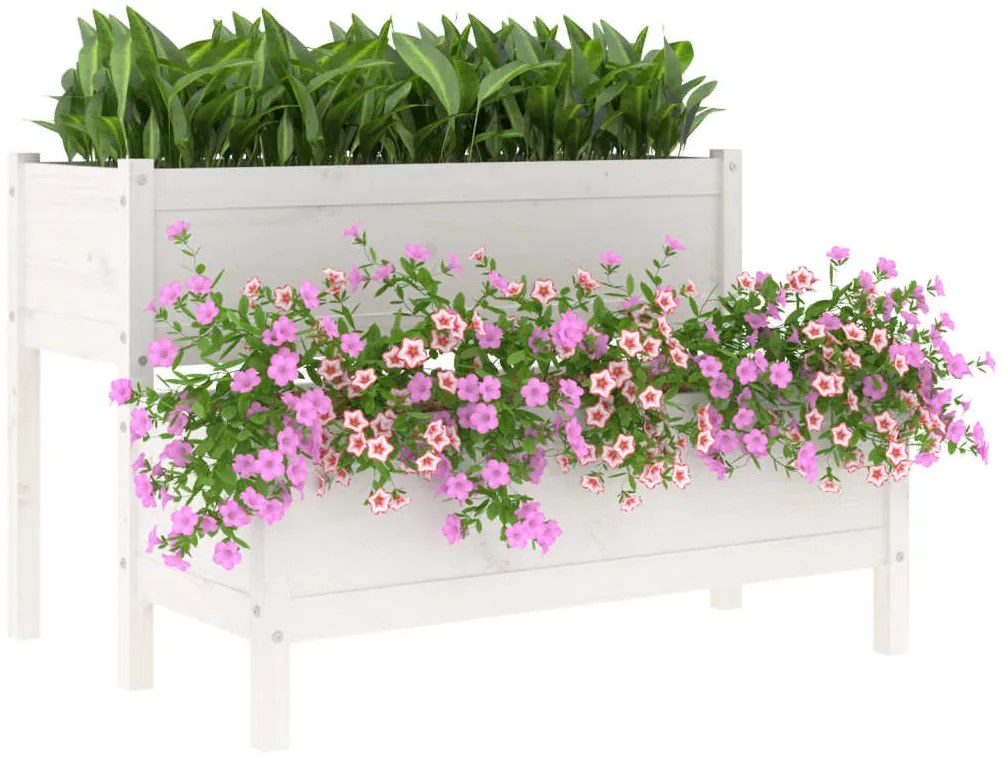 Vaso/floreira 110x84x75 cm pinho maciço branco