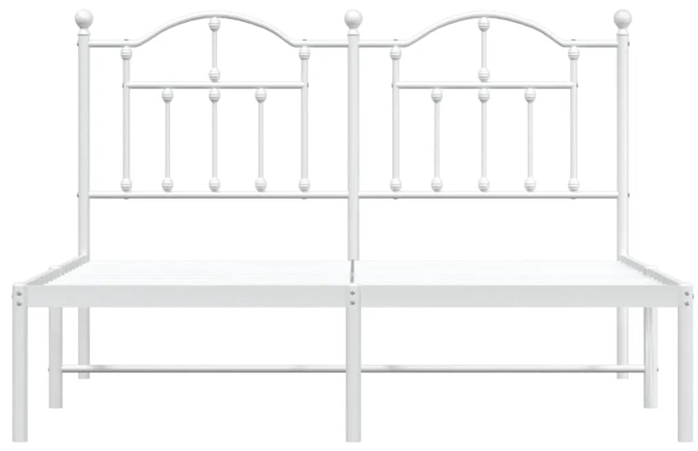 Estrutura de cama com cabeceira 140x200 cm metal branco