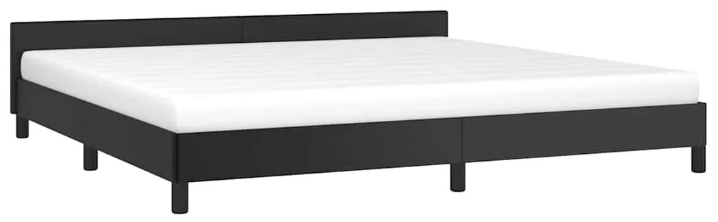 Estrutura cama c/ cabeceira sem colchão 200x200 cm preto