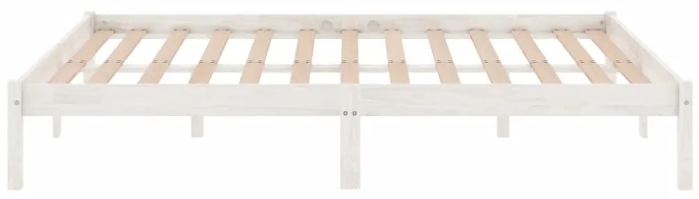 Estrutura de cama 200x200 cm pinho maciço branco