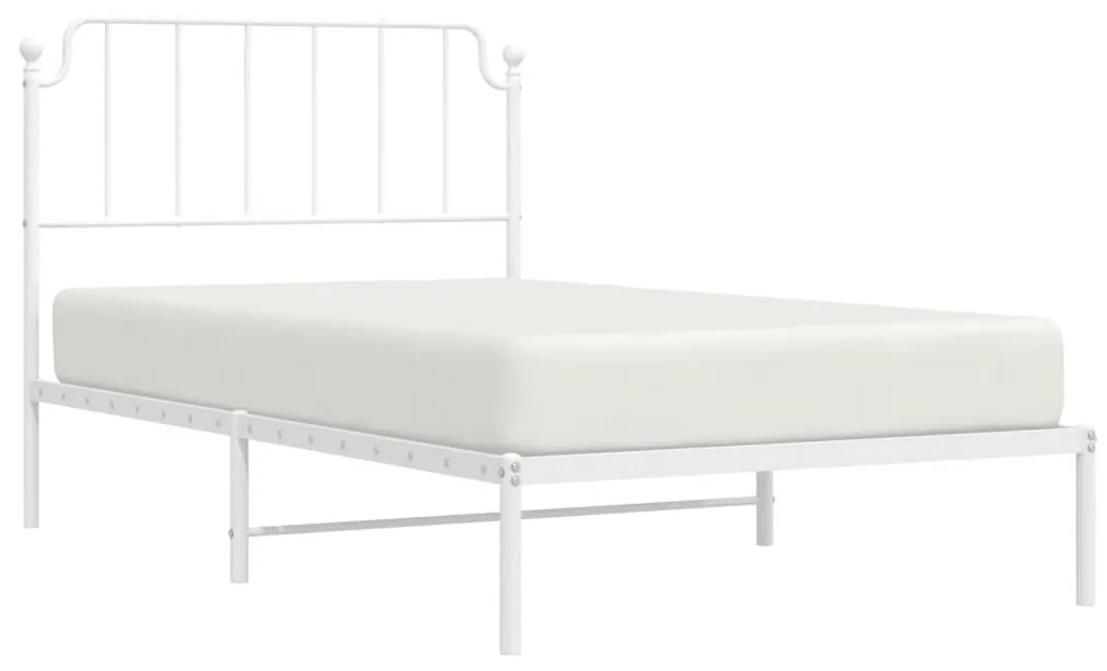 Estrutura de cama em metal com cabeceira 107x203 cm branco