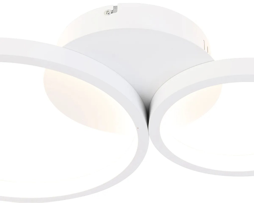 Candeeiro de teto branco com LED regulável em 3 níveis 4 luzes - Lupolo Design