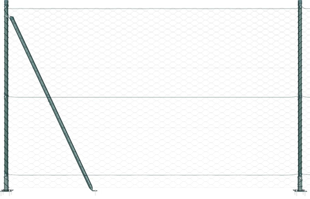 Cerca Hexagonal vidaXL Verde 1,6x100 m Aço