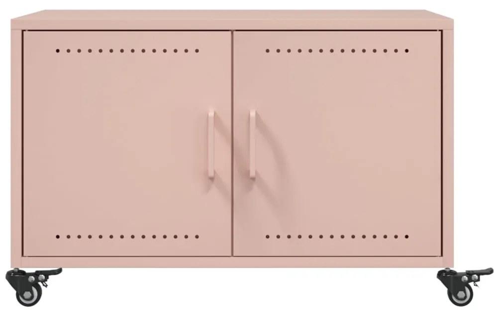 Mesa de centro 68x50x43,5 cm aço rosa