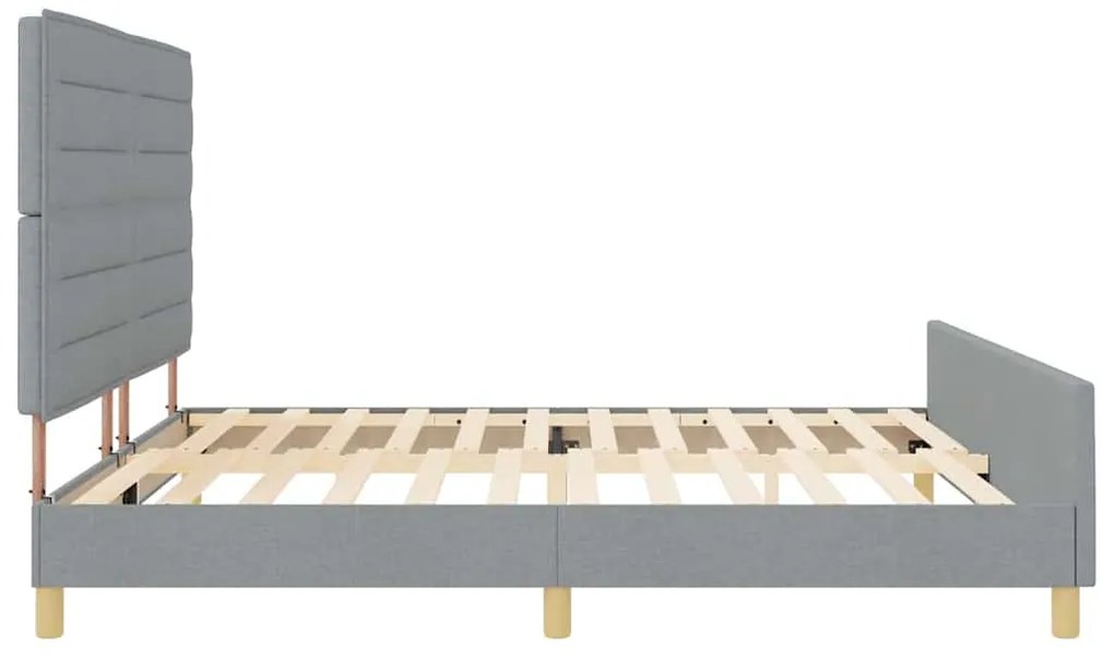 Estrutura de Cama vidaXL em Cinza Claro, 200x200 cm, Tecido