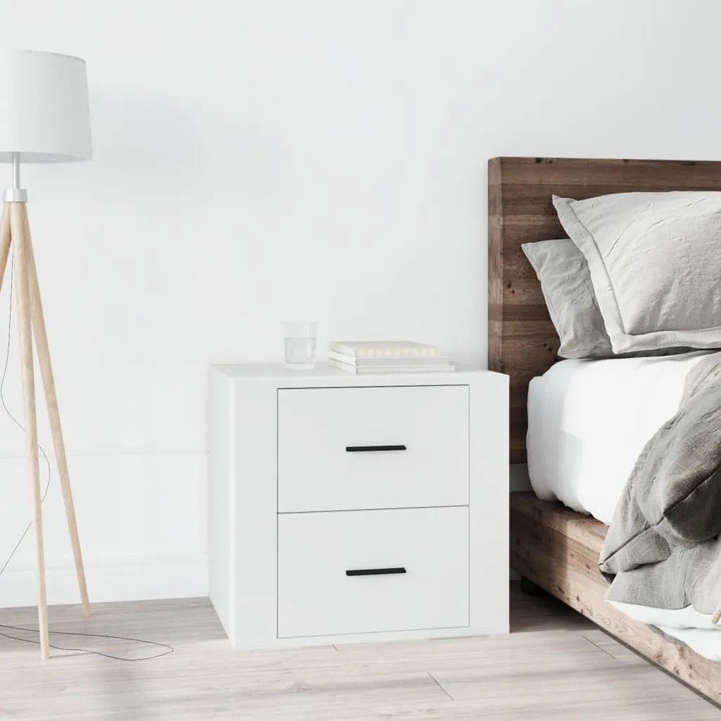 816704 vidaXL Mesa de cabeceira 50x39x47 cm branco