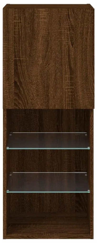 Móvel de TV com luzes LED 40,5x30x102 cm carvalho castanho