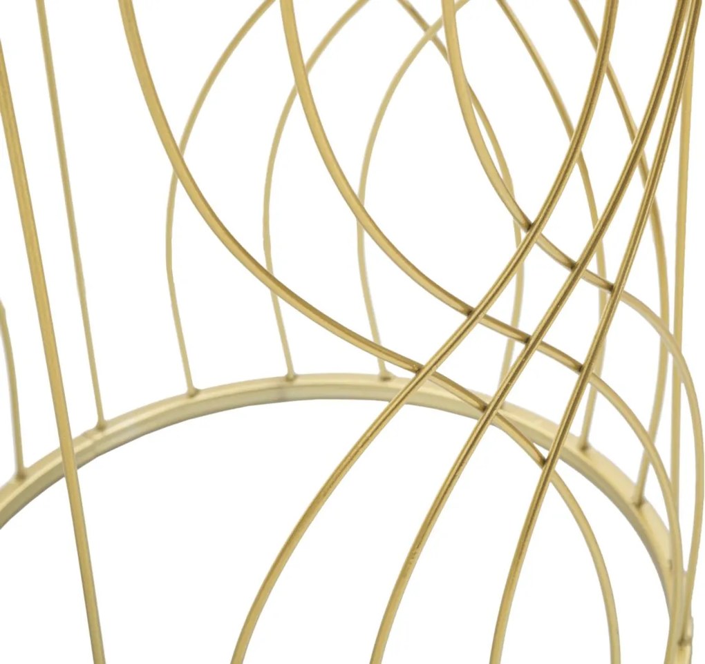 CONJUNTO DE 2 MESAS DE APOIO LIGNE Ø 38X55-33X50 CM DOURADO