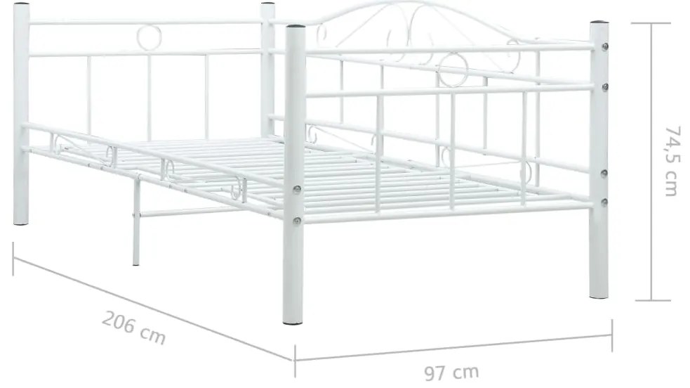 Estrutura sofá-cama 90x200 cm metal branco