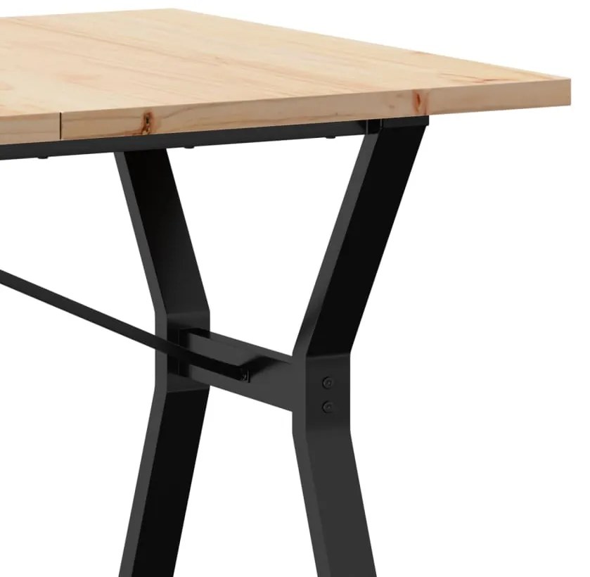 Mesa de jantar estrutura em Y 160x80x75,5cm pinho/aço