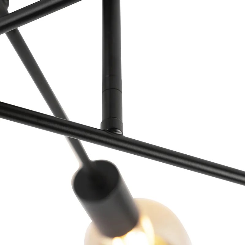 LED Candeeiro de teto inteligente preto 6 luzes incl. Wifi G95 - Sydney Industrial