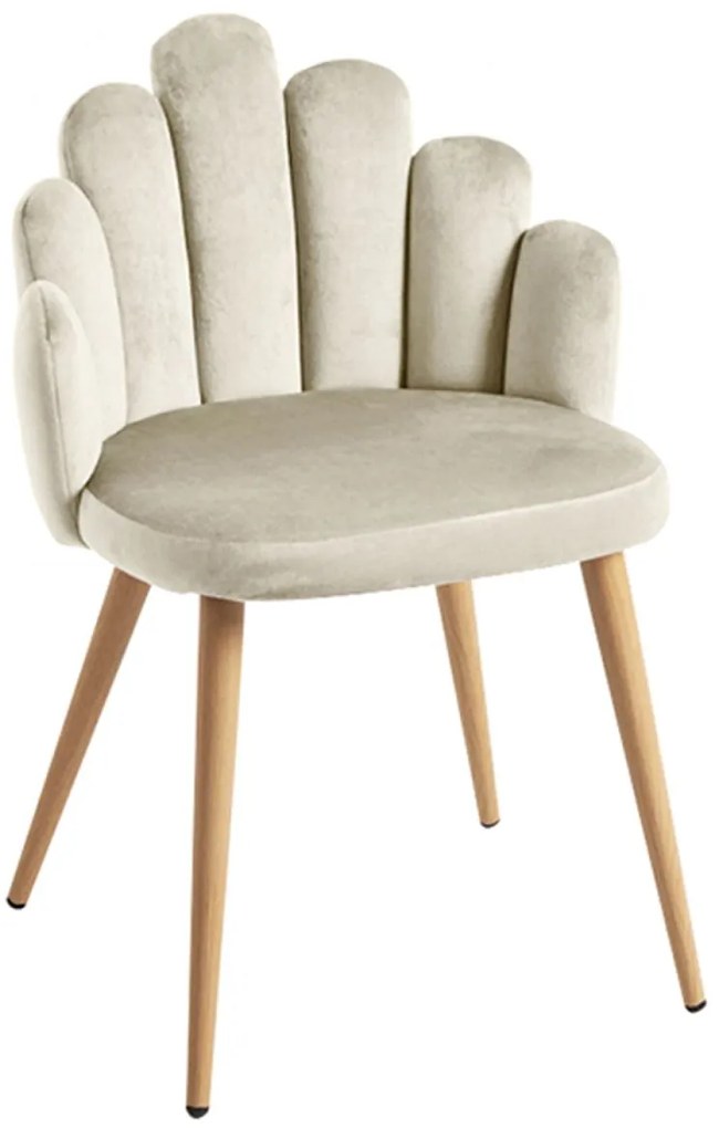 Cadeira Hand Veludo - Beige