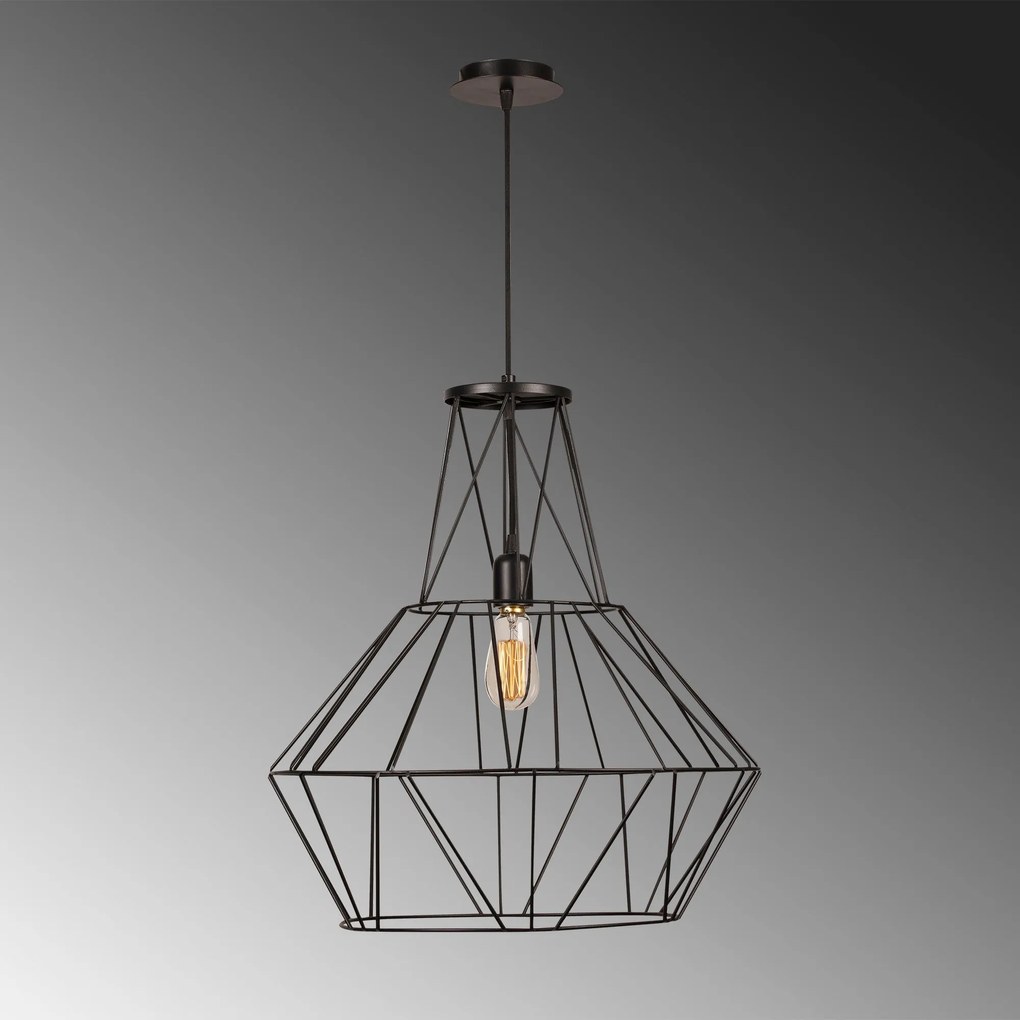 Candeeiro de Teto Fellini – Preto – Diâmetro 50 cm x Altura 148 cm