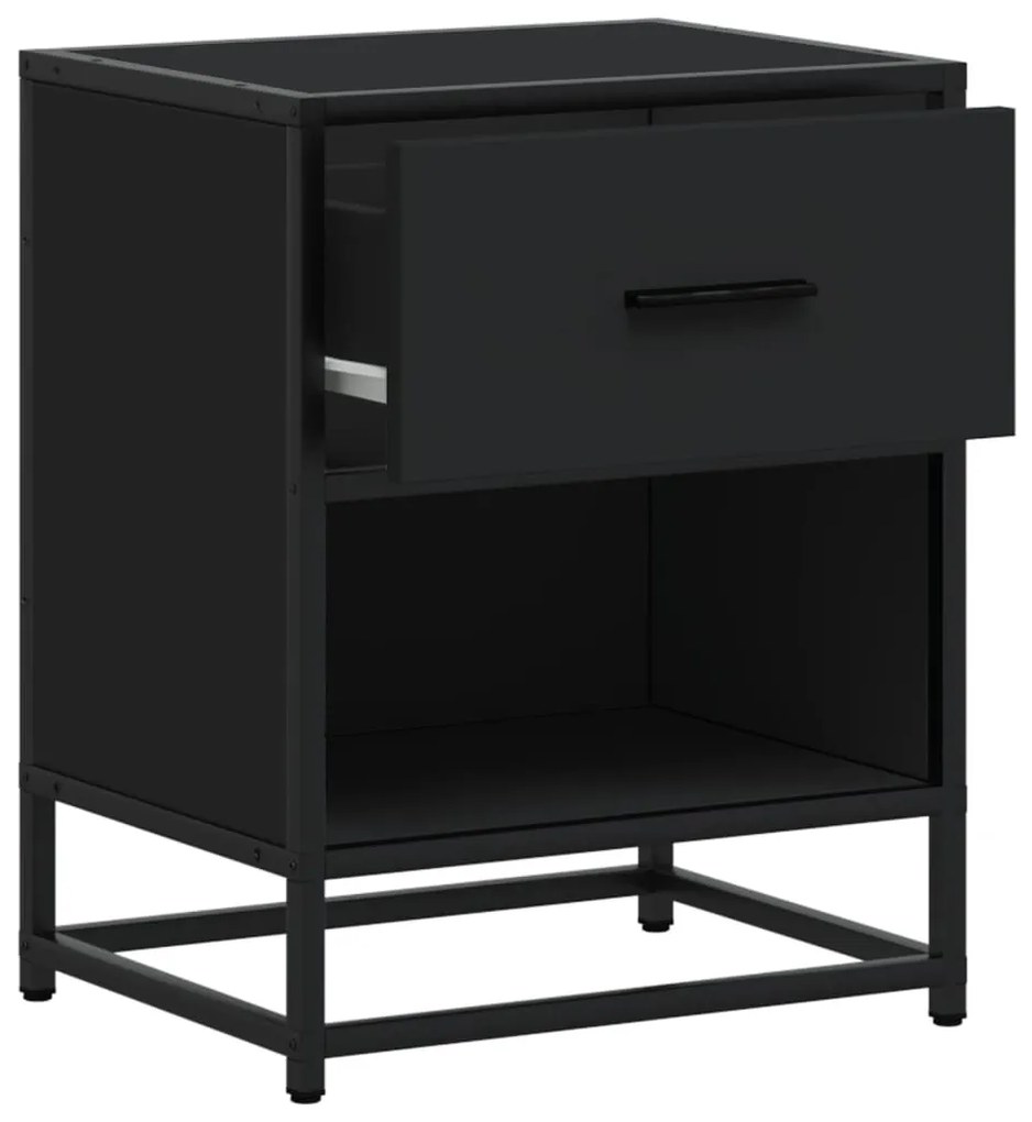 Mesa de cabeceira 40x31x50 cm derivados de madeira preto