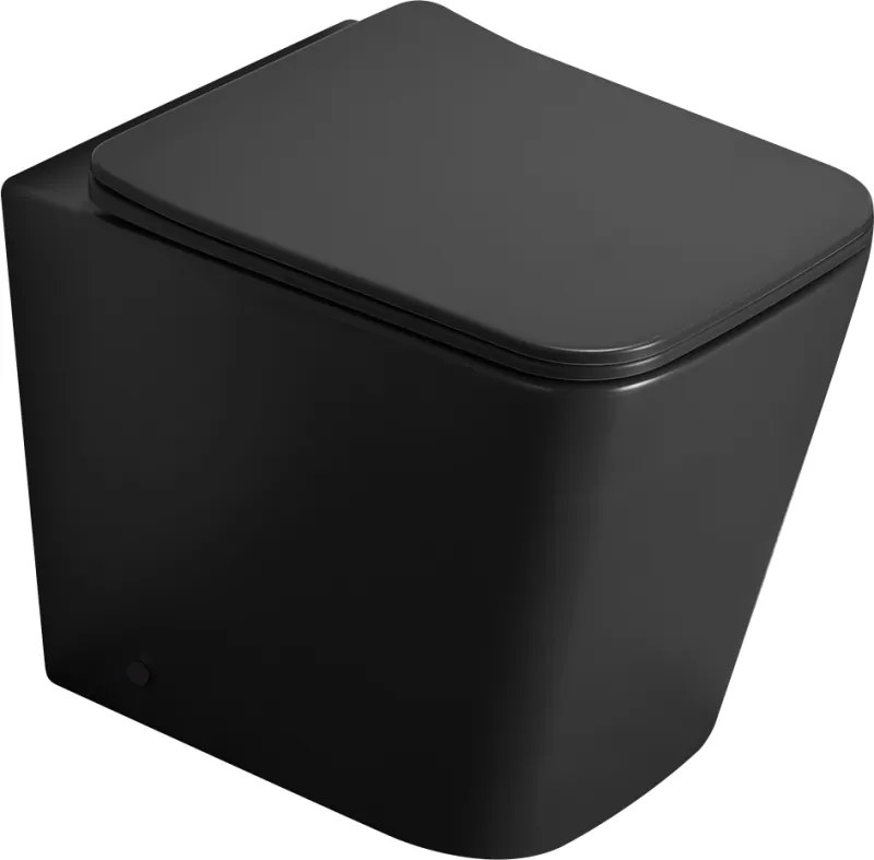 Mexen Cube sanitário WC de pé Rimless com assento slim de queda amortecida, duroplast, preto mate - 32924085