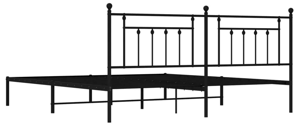 Estrutura de cama com cabeceira 200x200 cm metal preto