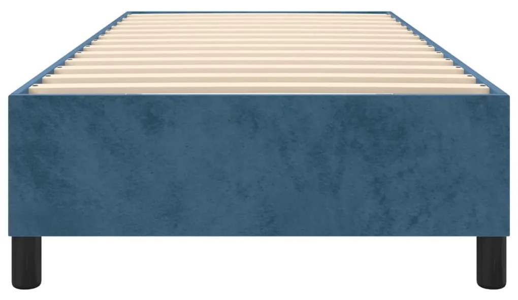 Estrutura de cama 90x190 cm veludo azul-escuro