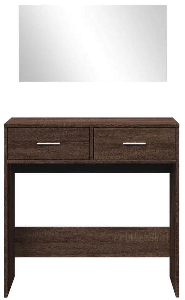 Toucador com espelho 80x39x80 cm cor carvalho castanho