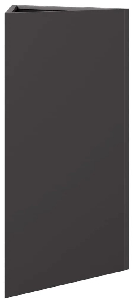 Vaso/floreira de jardim triangular 2 pcs 40x34,5x70cm aço preto