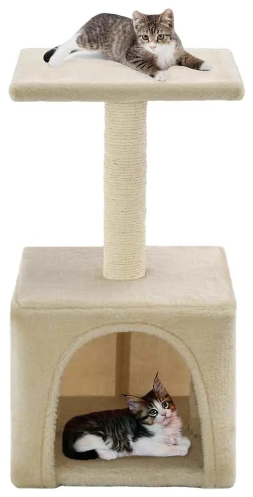 vidaXL Árvore para gatos c/ postes arranhadores sisal 55 cm bege