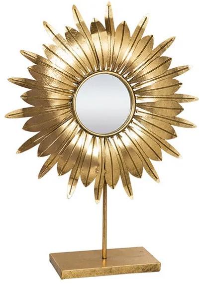 Espelho com Suporte Sunflower Cristal Latão (43 x 60 cm)