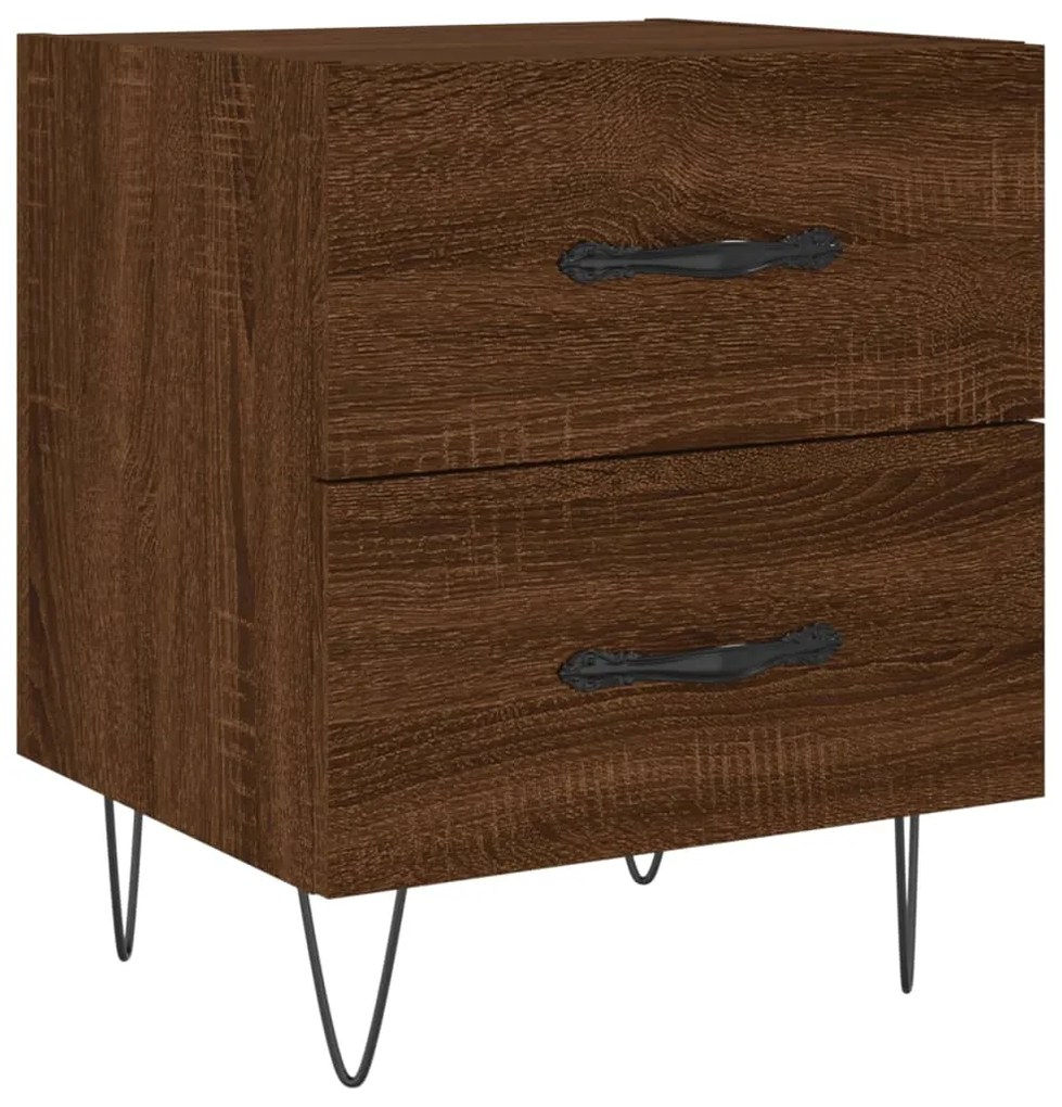 Mesa de cabeceira 2 pcs derivados de madeira carvalho castanho