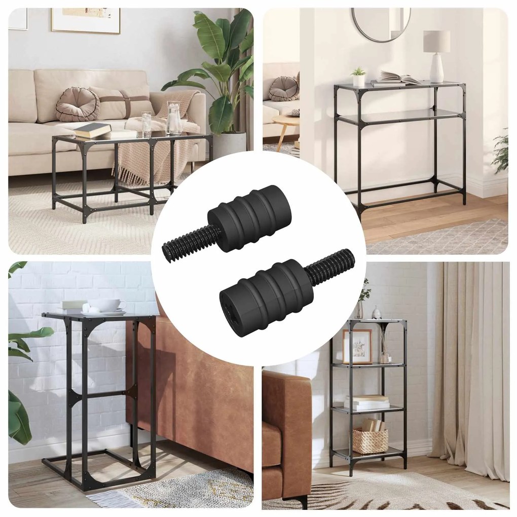 vidaXL Parafuso de Distância 2 pcs Preto M4 Borracha e Aço