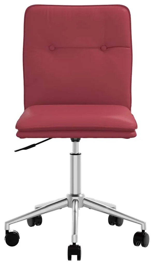 Cadeiras de jantar 4pcs couro artificial vermelho tinto