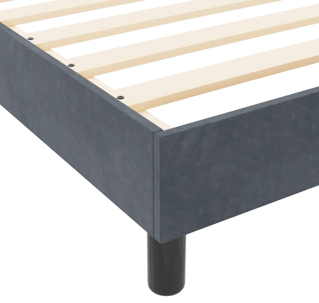 Cama vidaXL Cinza Escuro 120x200 cm Veludo
