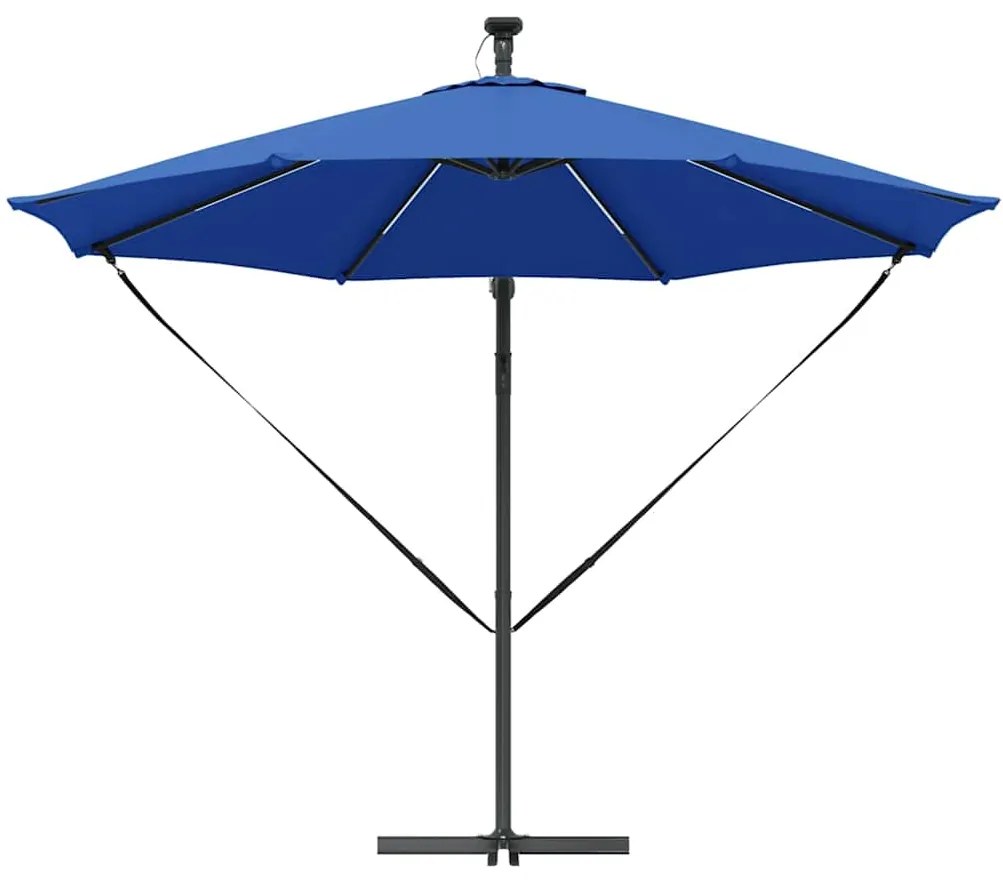 Guarda-sol de Bananeira Cantilever com bloqueio azul ciano