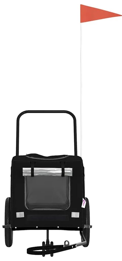 Reboque para Bicicleta para Pets - Tecido Oxford Preto e Ferro