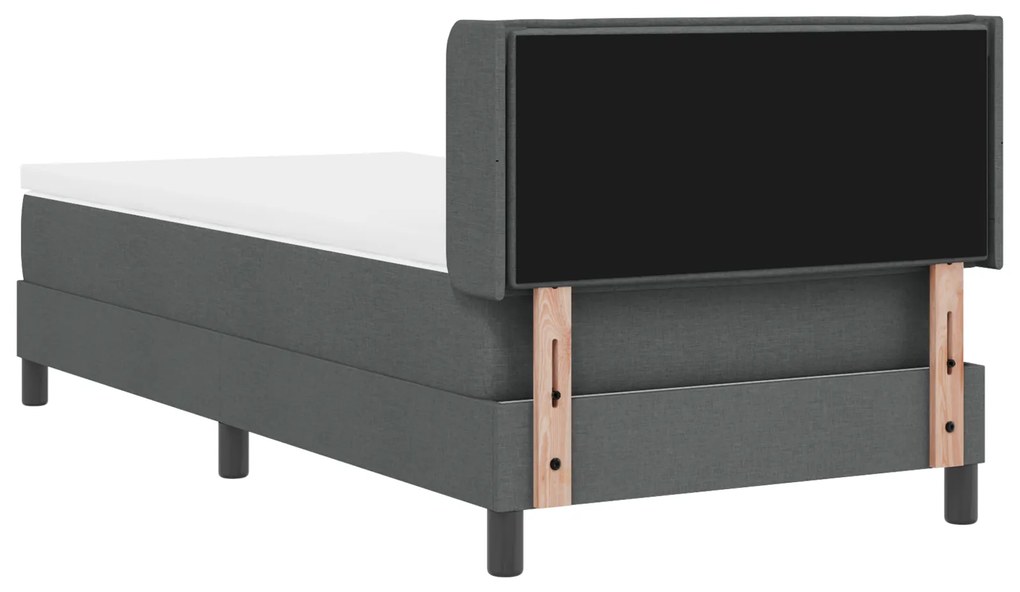Cama Box Spring vidaXL com Colchão Cinza Escuro 80x200 cm Tecido