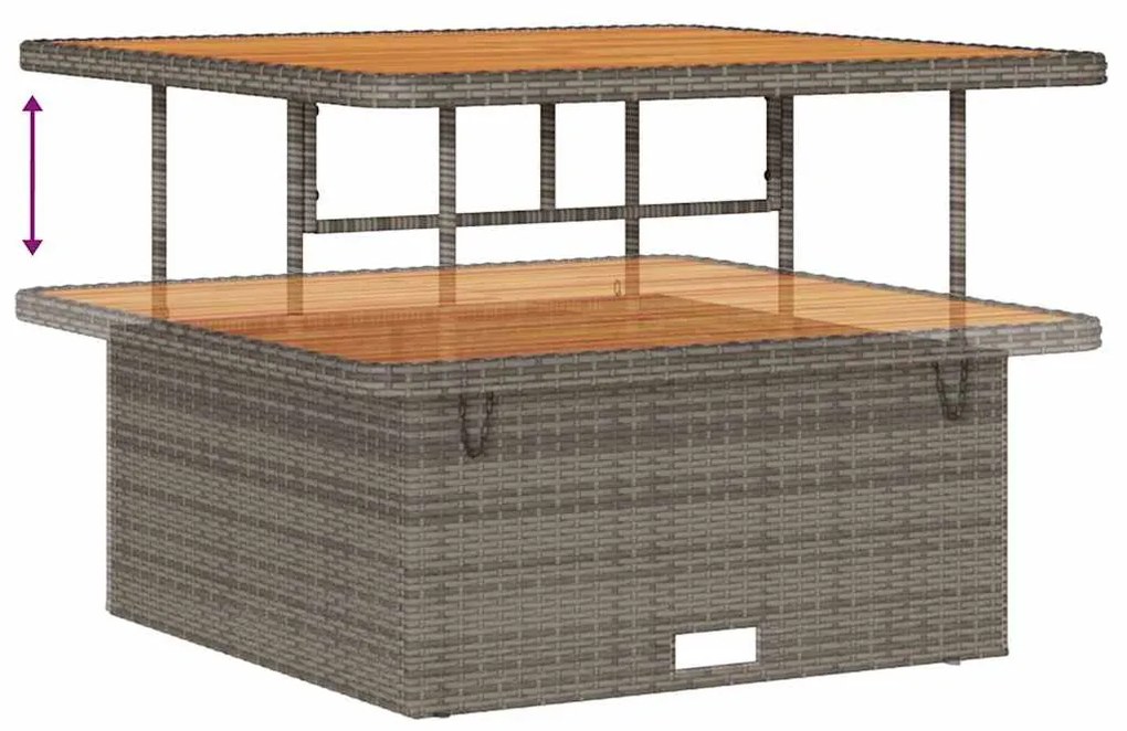 Conjunto de Sofá de Jardim 8 Peças com Almofadas Cinza em Rattan Sinté