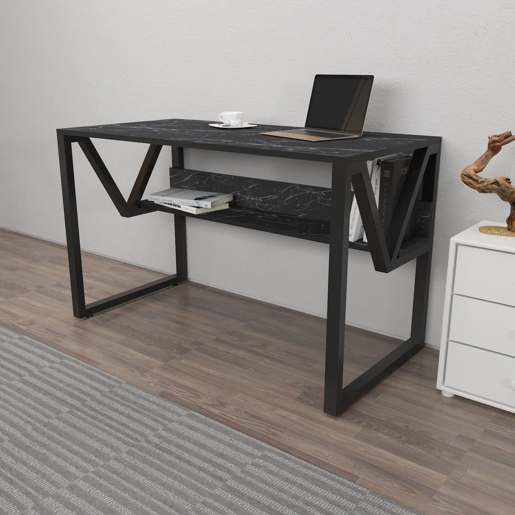 Secretária Lona – Preto – 120 cm x 72,8 cm x 60 cm