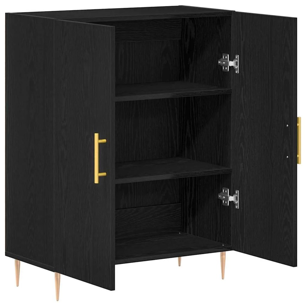 Buffet vidaXL Preto Carvalho 69,5x34x90 cm Madeira Semimanufaturada