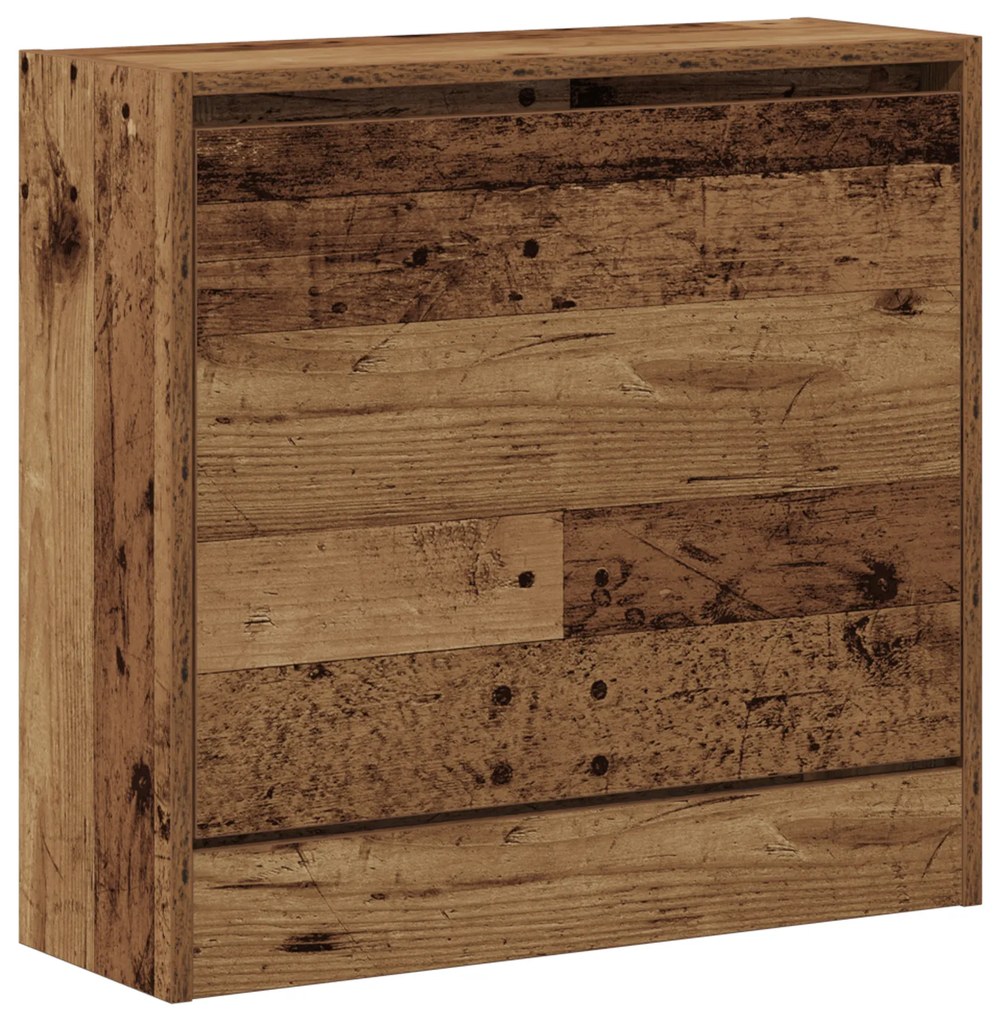 Armário de Sapatos de Madeira Velha 60x21x57 cm em Madeira de Engenhar