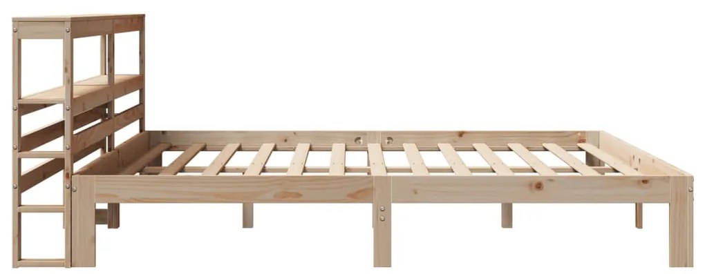 Estrutura de cama com cabeceira 200x200 cm pinho maciço