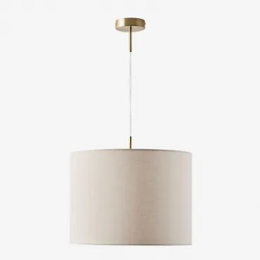 Lâmpada De Teto Suspensa Em Tecido Arlina Dourado - Transparente & Branco Partido Ø40 Cm - ↑30 Cm Arlina - Sklum