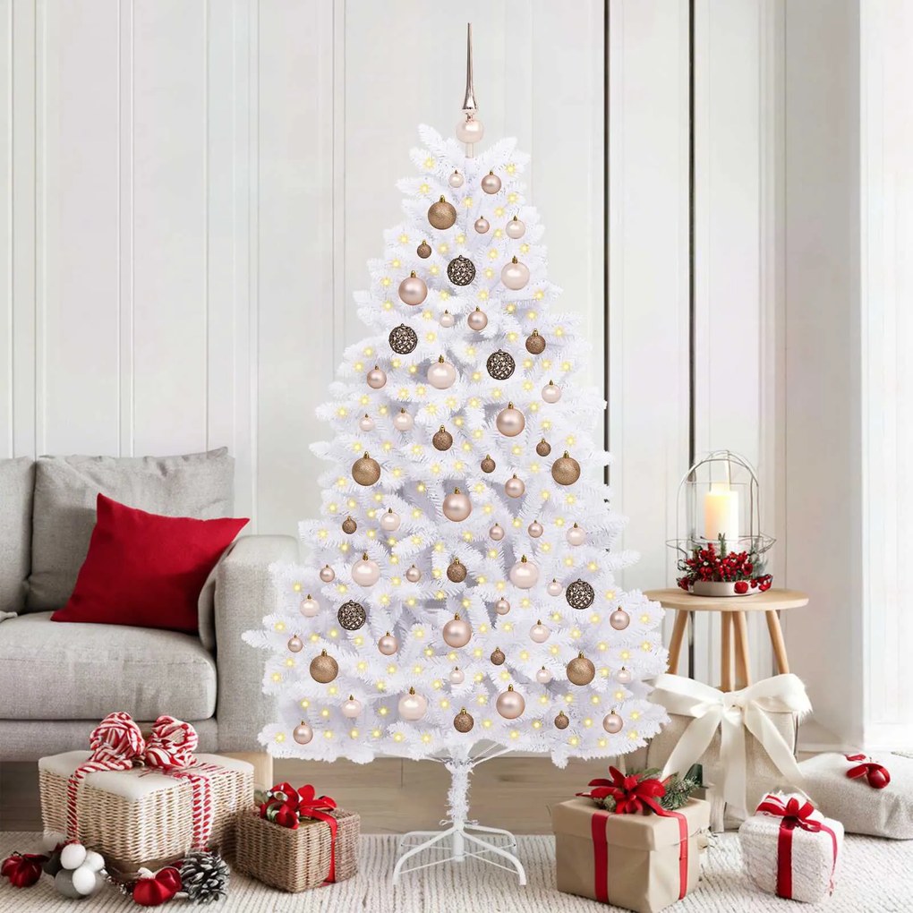 vidaXL Árvore de Natal Artificial 90 x 90 x 180 cm PVC e Metal