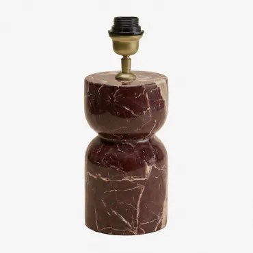 [*]base Para Lâmpada De Mesa Diniz ↑25 Cm & Mármore Vermelho Cherry Gold - Sklum