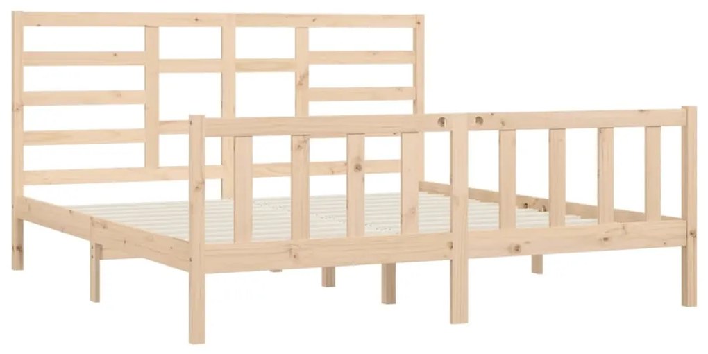 Cama sem colchão 200x200 cm madeira de pinho maciça