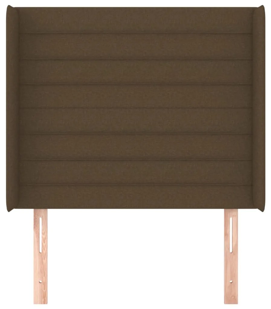 Cabeceira cama c/ abas tecido 103x16x118/128 cm castanho-escuro