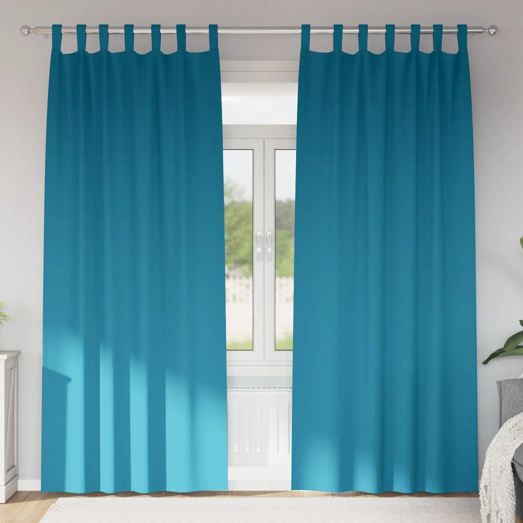 Cortinas opacas 2 pcs Turquesa 225 x 140 cm Poliéster